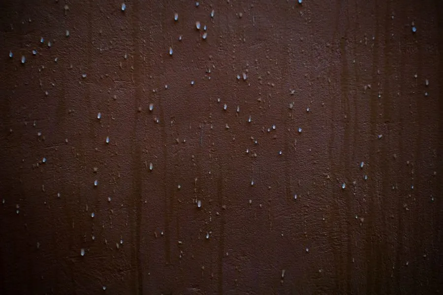 A brown water stain on a ceiling caused by a roof leak