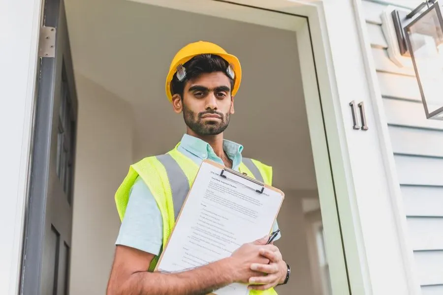 A roofer preparing a written, itemised roofing quote