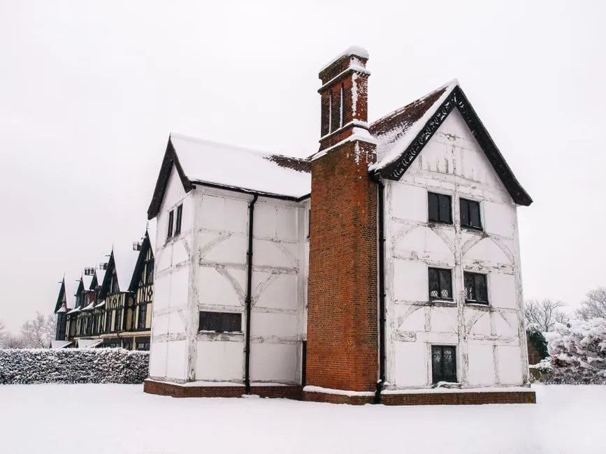 A house roof in winter frost, when small faults get worse
