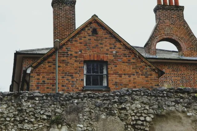 Chimney being repointed on a period roof in Brighton