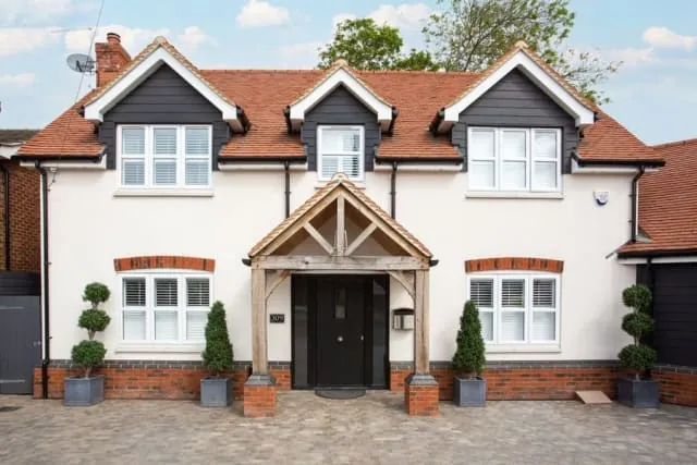 Freshly rendered house exterior in Burgess Hill